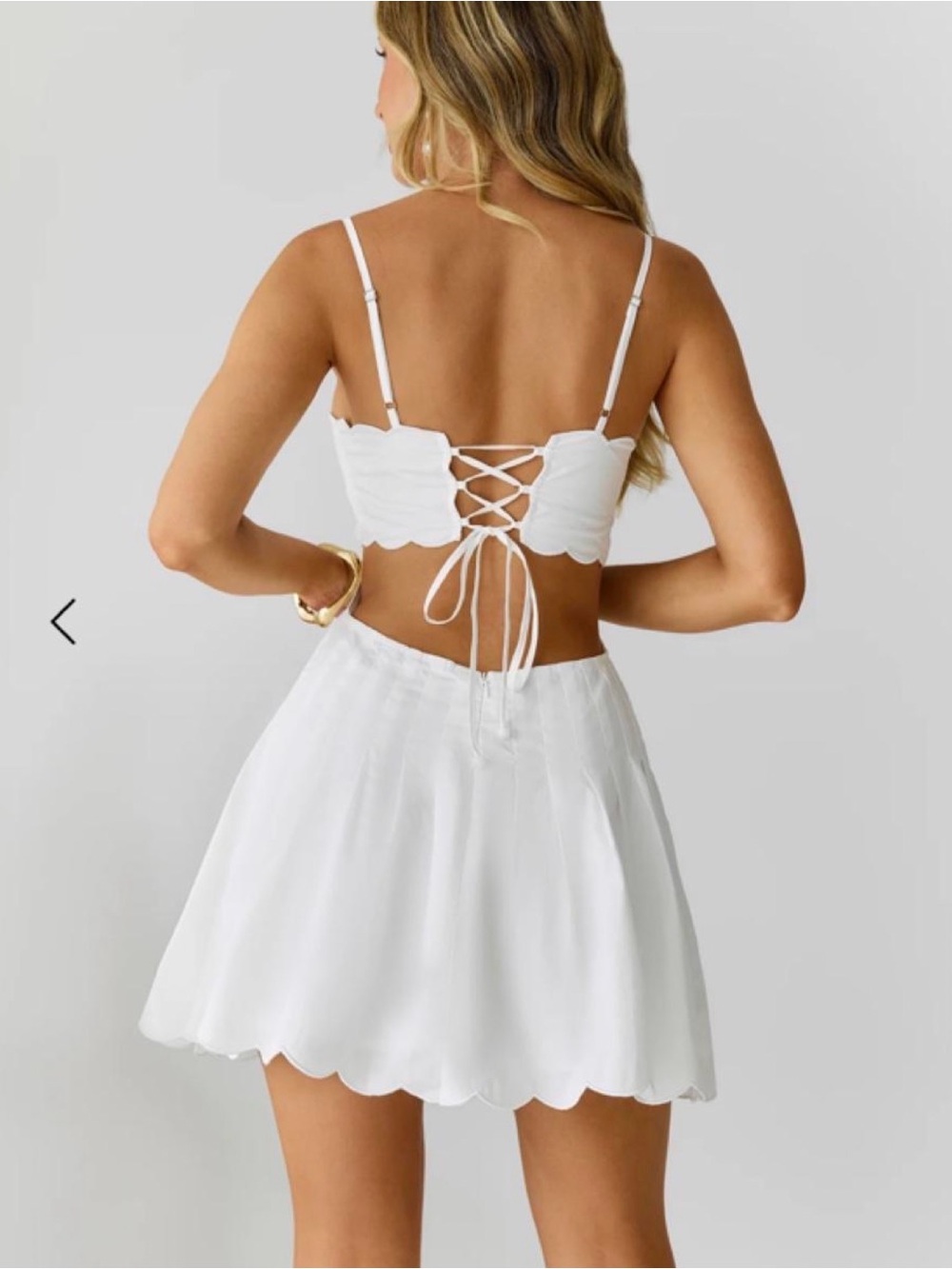 Women's White Mini Dress - Picture 2 of 4